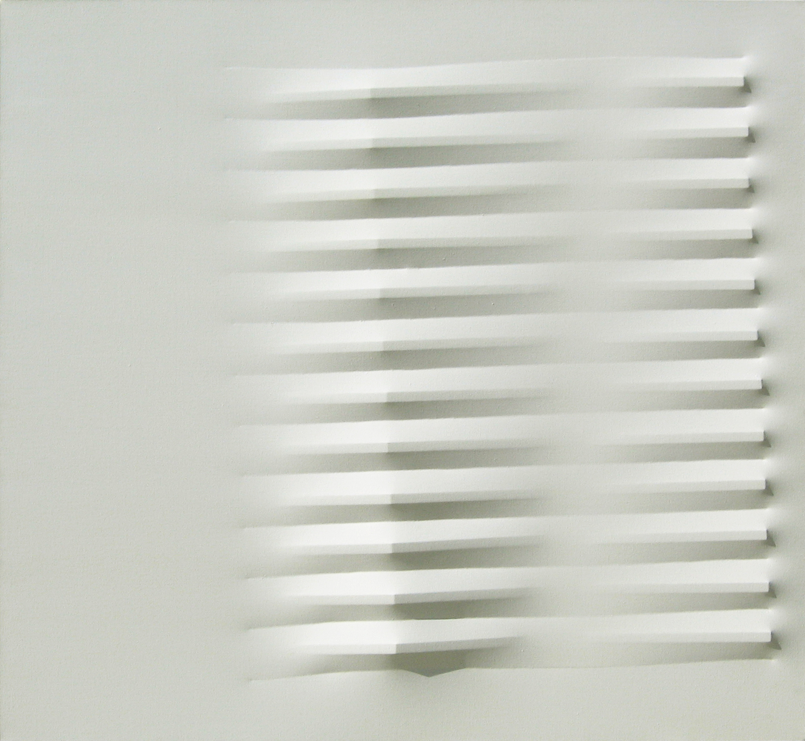 bianco, 1984, 120×130 cm, tela estroflessa e tempera vinilica